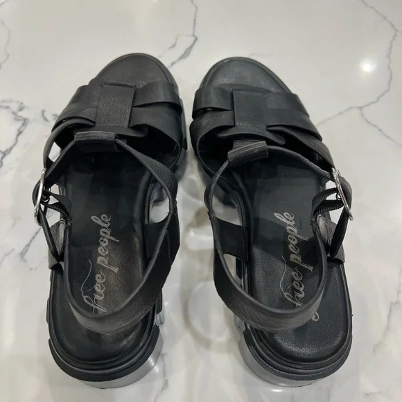 NWOB Free People Brooks Fisherman Gladiator Sandals Black Size 40/ Size 9.5 - Picture 7 of 13